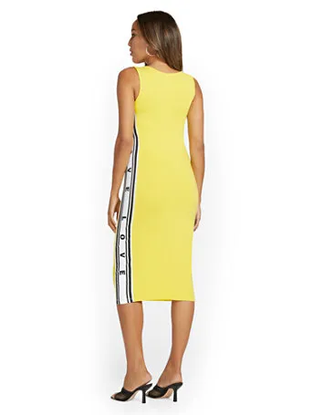 Piped Midi Dress Tuscan Orange