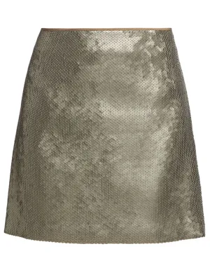 Platino Paillette Sequin Mini Skirt