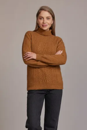 POLO NECK JERSEY WITH LACE DETAIL