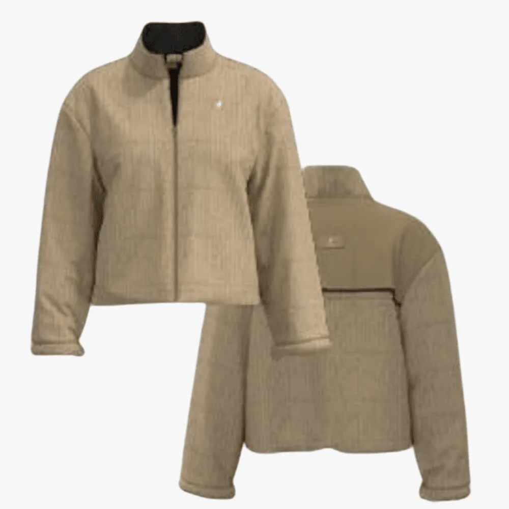 Polo Womens Hailey Monogram Puffer Jacket Stone