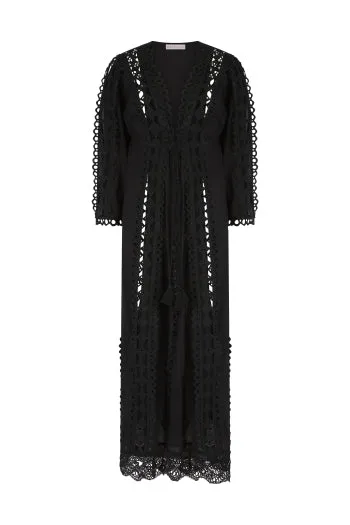 Pranella Saya Kimono Tunic Dress Cover Up - Black