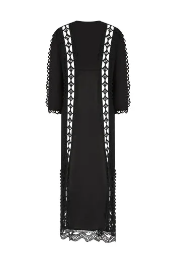 Pranella Saya Kimono Tunic Dress Cover Up - Black