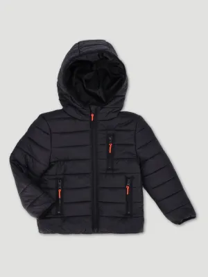 Pre-Boys Core Hood Puffer Jacket - Black