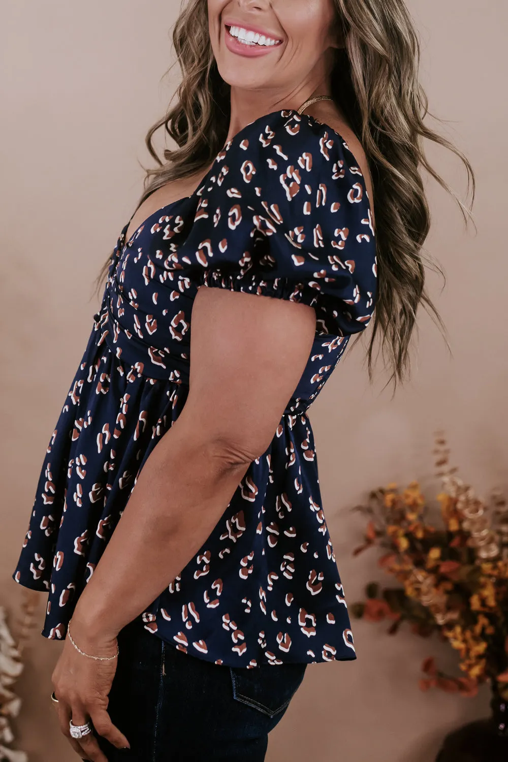 Printed V- Neck Blouse