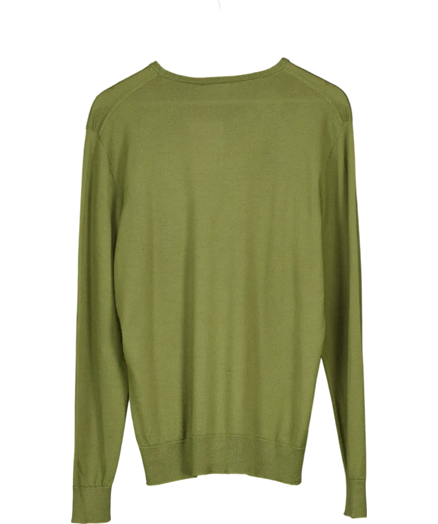 Private White V.C. Green 100% Wool Sweater UK M