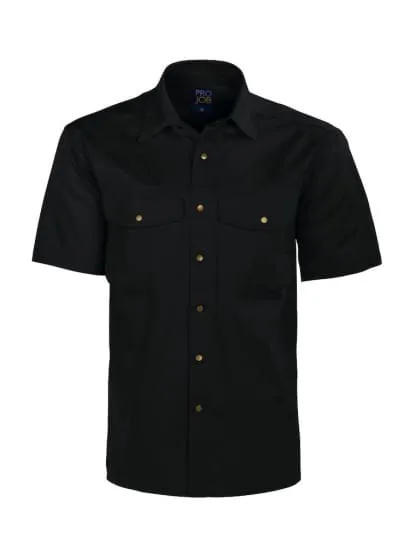 Projob 4201 Men's Short-Sleeve Work Shirt with Stud Fastening
