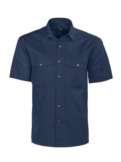 Projob 4201 Men's Short-Sleeve Work Shirt with Stud Fastening