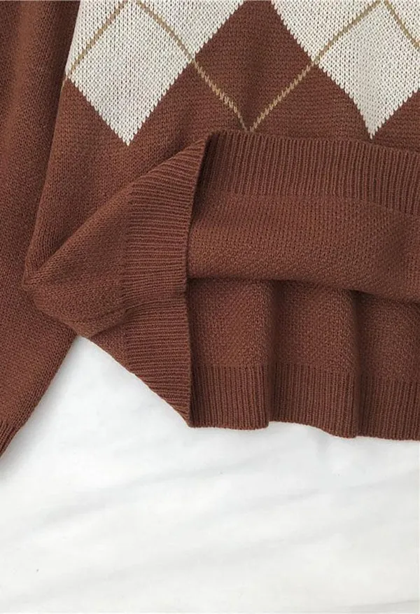 Pull douillet au motif argyle original