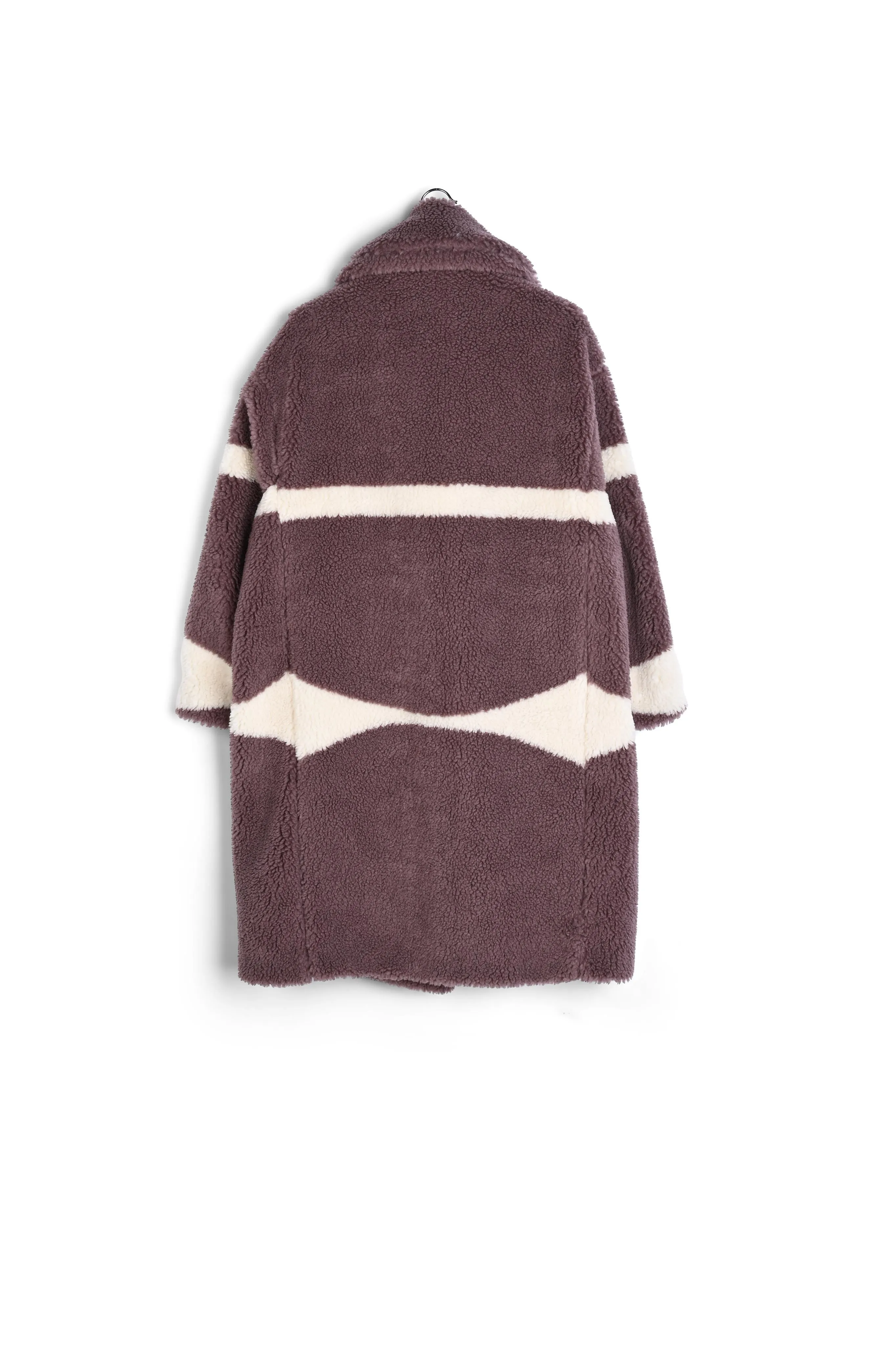 Purple and off-white teddy coat