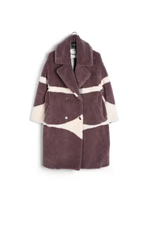 Purple and off-white teddy coat