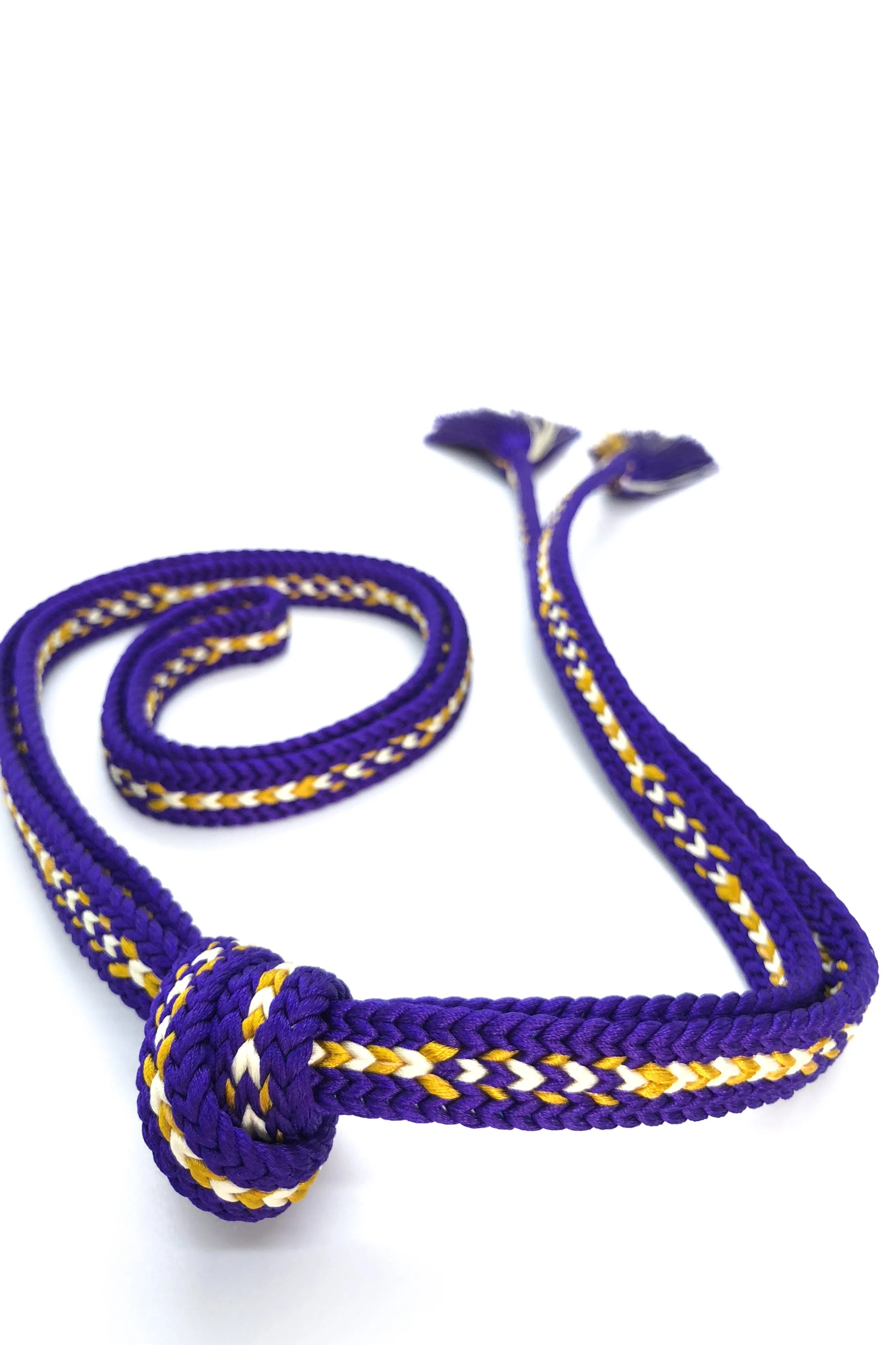 Purple White and Yellow Kimono Obi Belt