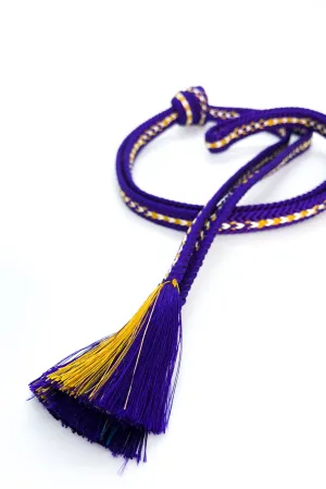 Purple White and Yellow Kimono Obi Belt