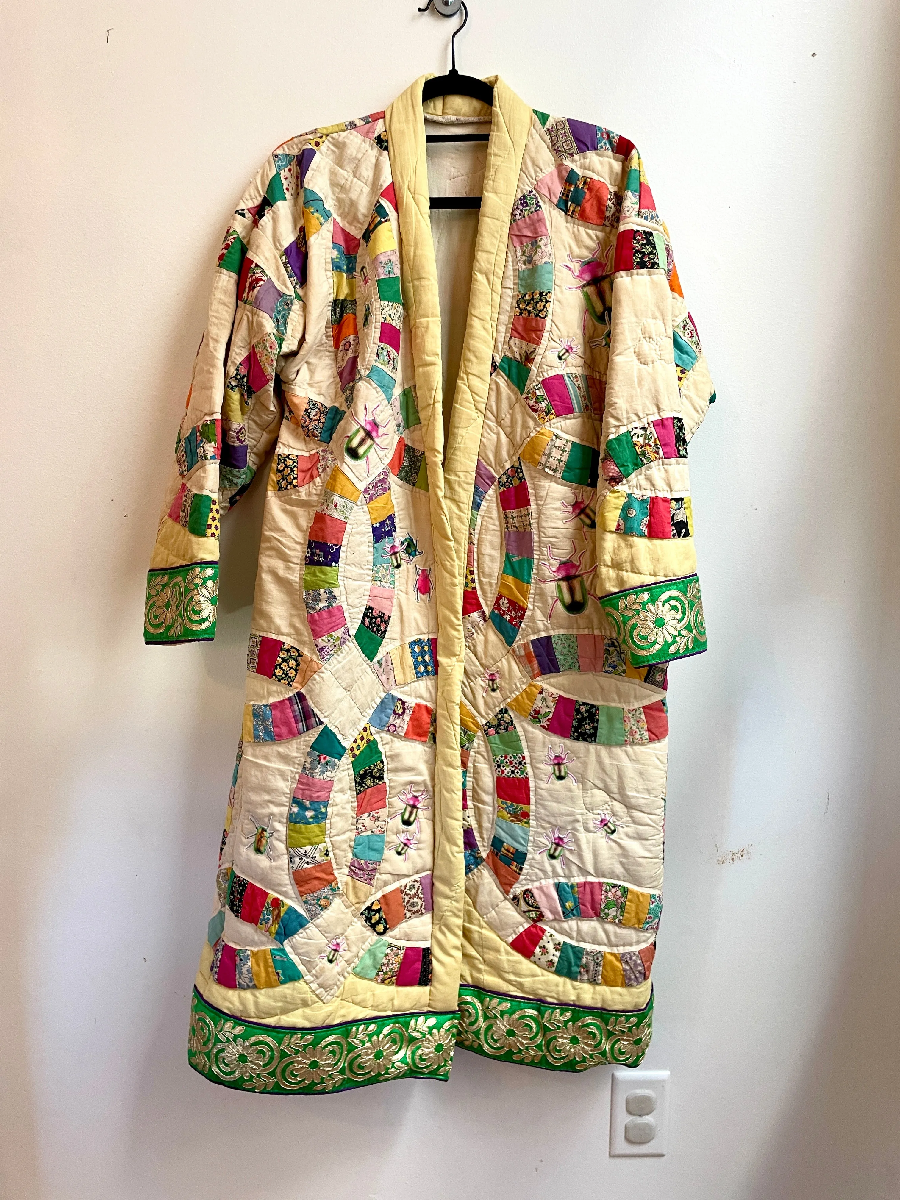 Quilted Caftan with Beetle Applique's