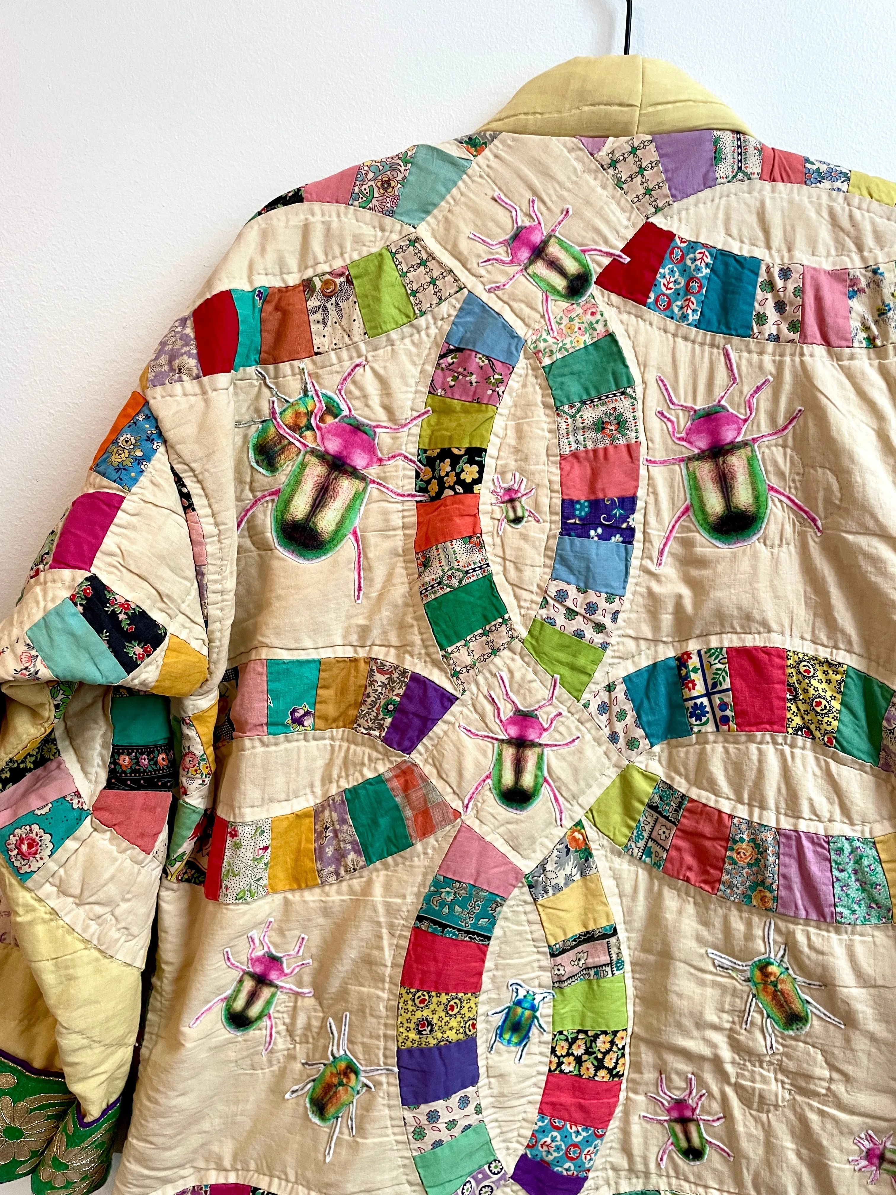 Quilted Caftan with Beetle Applique's
