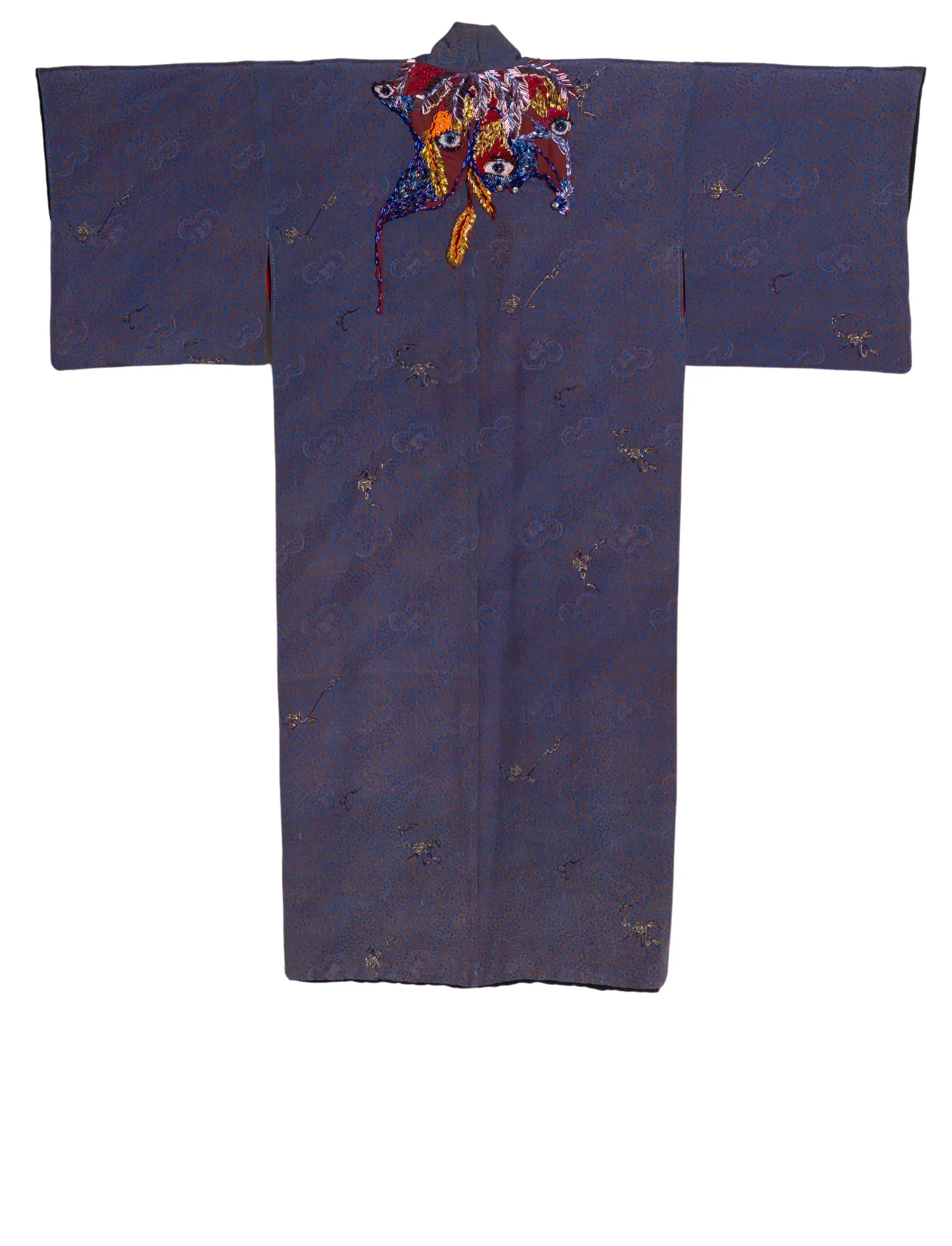 "Eyes on You" Reimagined Vintage Kimono - Kimono Zulu Artist Collaboration with Mina Gaber