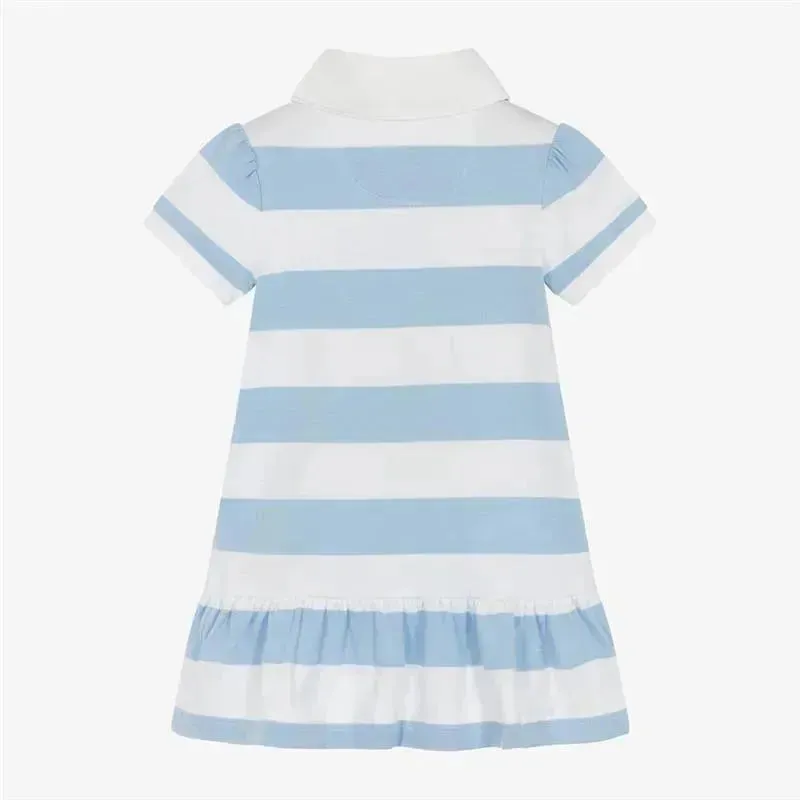 Ralph Lauren Baby - Vestido polo peplum de malha de rugby de manga curta