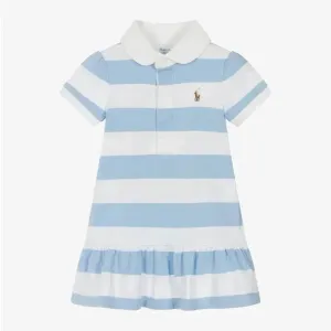 Ralph Lauren Baby - Vestido polo peplum de malha de rugby de manga curta