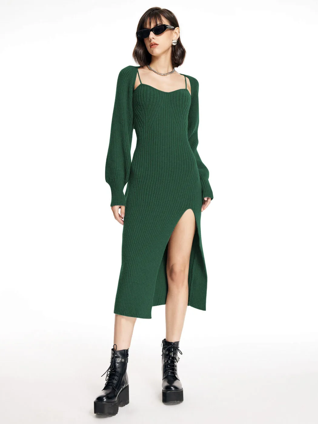 Raphaela | Knitted Midi Dress & Crop Top