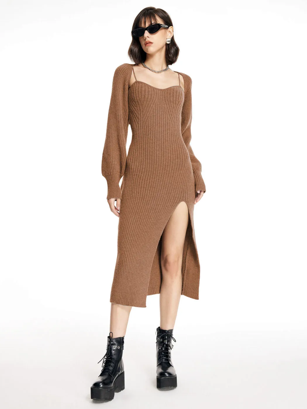 Raphaela | Knitted Midi Dress & Crop Top