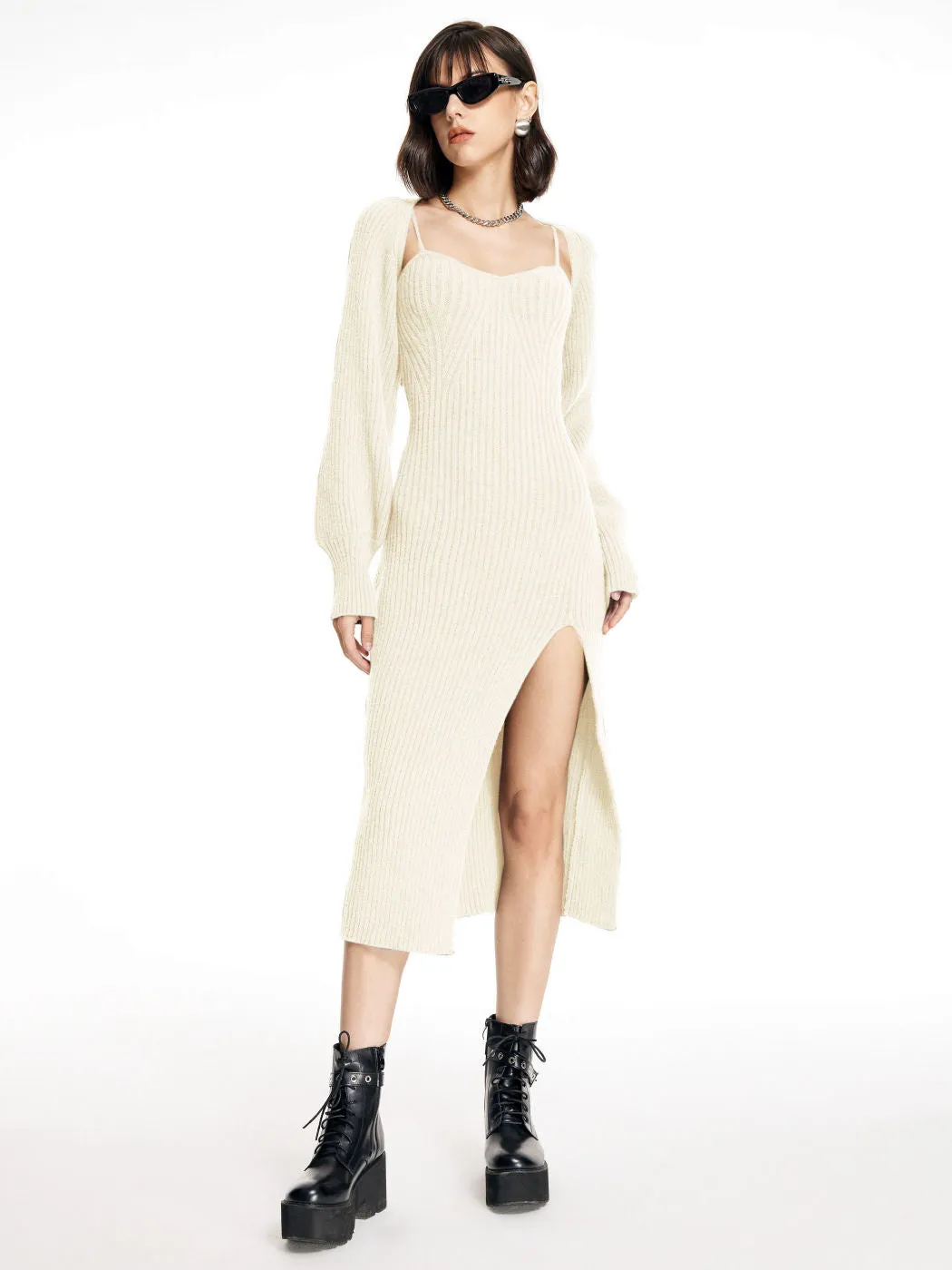 Raphaela | Knitted Midi Dress & Crop Top