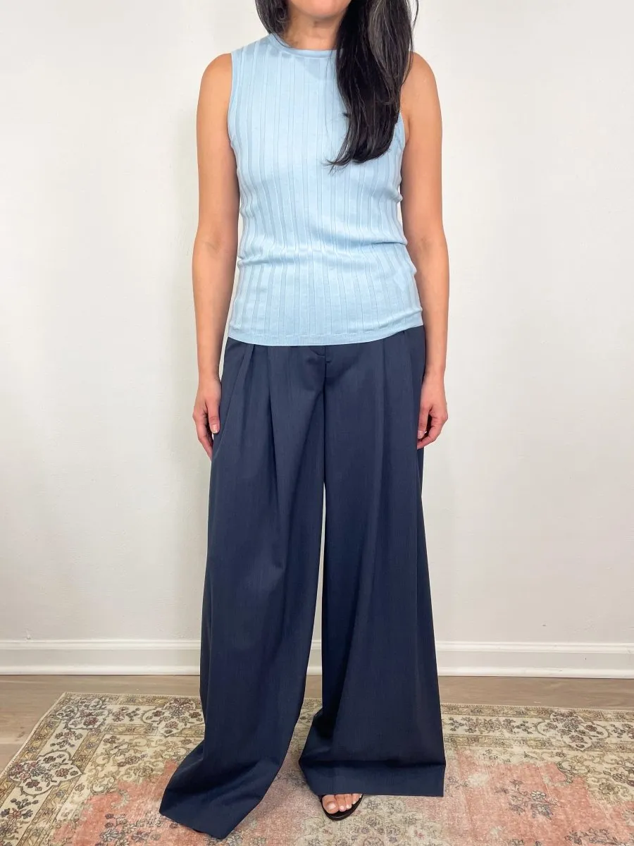 Rd Top Ribbed Sleeveless in Dusty Blue