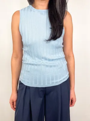 Rd Top Ribbed Sleeveless in Dusty Blue