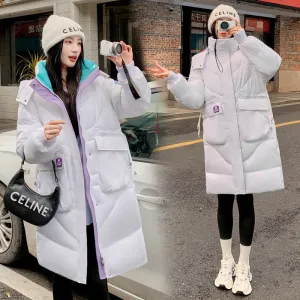 Relaxed-fit Hooded Puffer Jacket with Quilted Design for Women