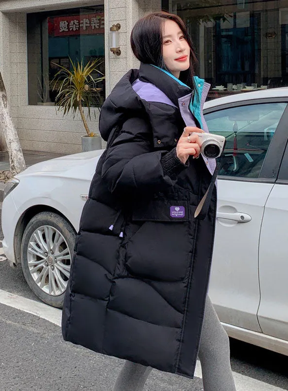 Relaxed-fit Hooded Puffer Jacket with Quilted Design for Women