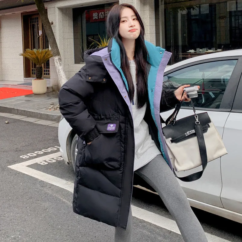 Relaxed-fit Hooded Puffer Jacket with Quilted Design for Women