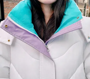 Relaxed-fit Hooded Puffer Jacket with Quilted Design for Women