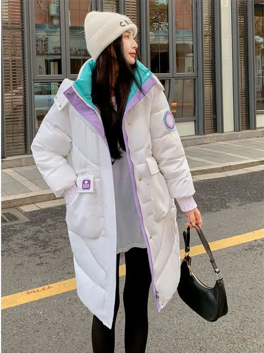 Relaxed-fit Hooded Puffer Jacket with Quilted Design for Women