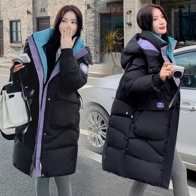 Relaxed-fit Hooded Puffer Jacket with Quilted Design for Women