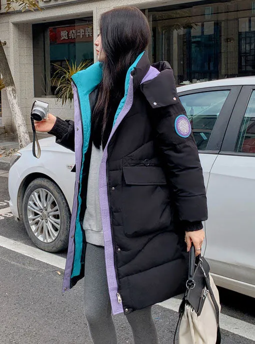 Relaxed-fit Hooded Puffer Jacket with Quilted Design for Women