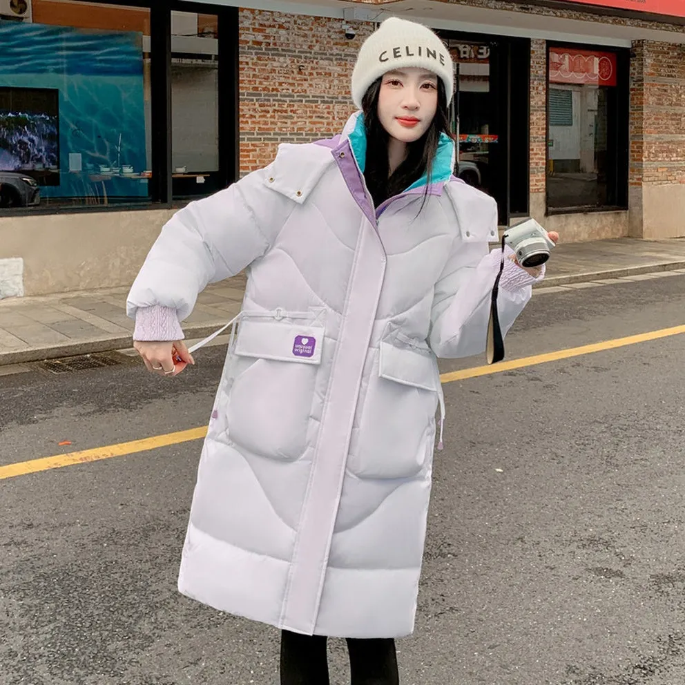 Relaxed-fit Hooded Puffer Jacket with Quilted Design for Women