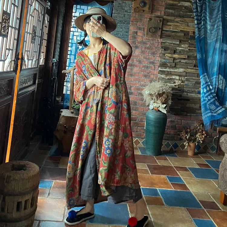 Ürün Adı: Vintage Bloom Kimono Ceket
