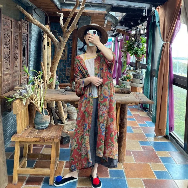Ürün Adı: Vintage Bloom Kimono Ceket