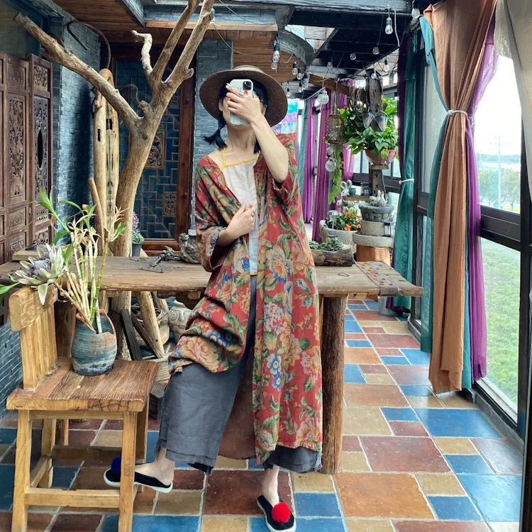 Ürün Adı: Vintage Bloom Kimono Ceket