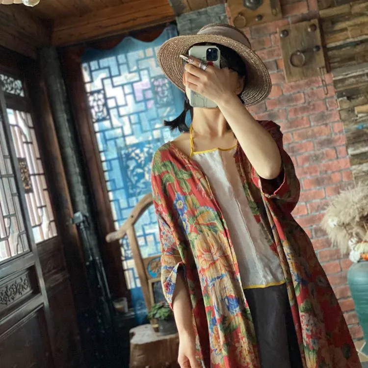 Ürün Adı: Vintage Bloom Kimono Ceket