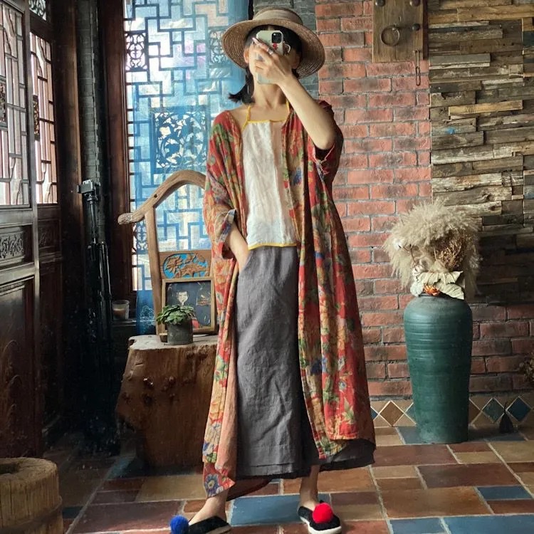 Ürün Adı: Vintage Bloom Kimono Ceket