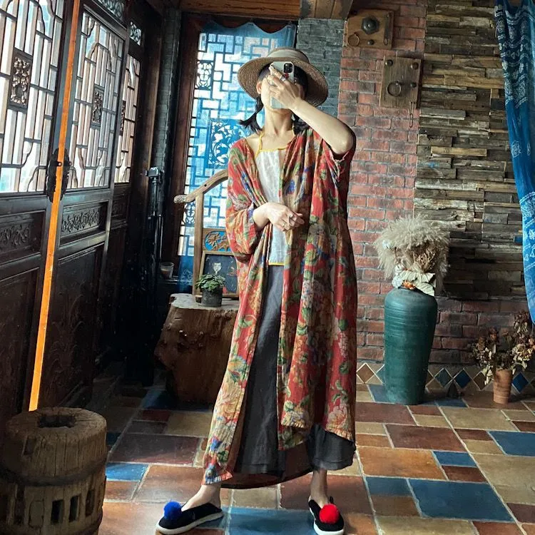 Ürün Adı: Vintage Bloom Kimono Ceket