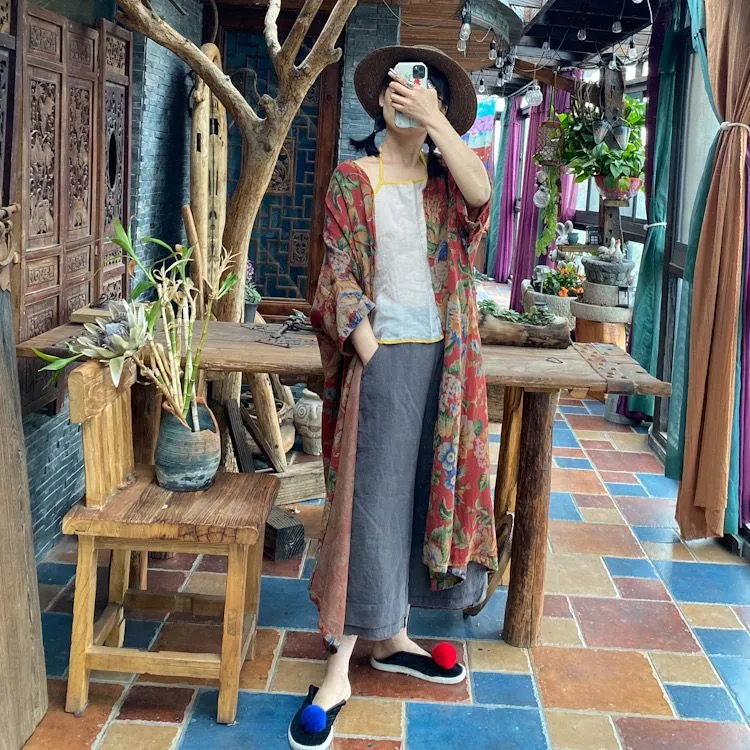 Ürün Adı: Vintage Bloom Kimono Ceket