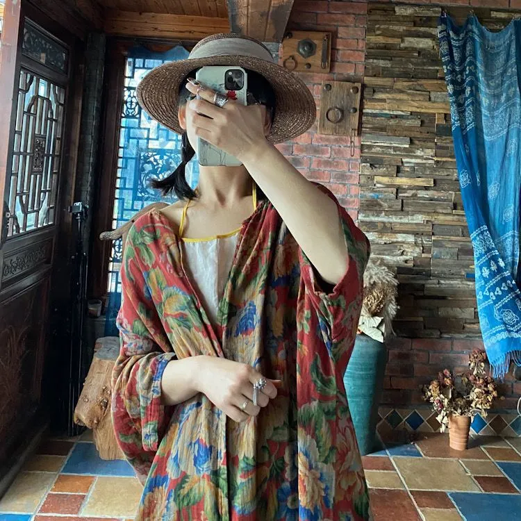 Ürün Adı: Vintage Bloom Kimono Ceket