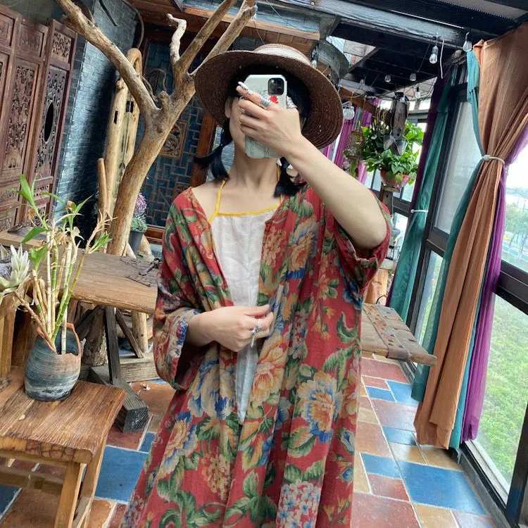 Ürün Adı: Vintage Bloom Kimono Ceket