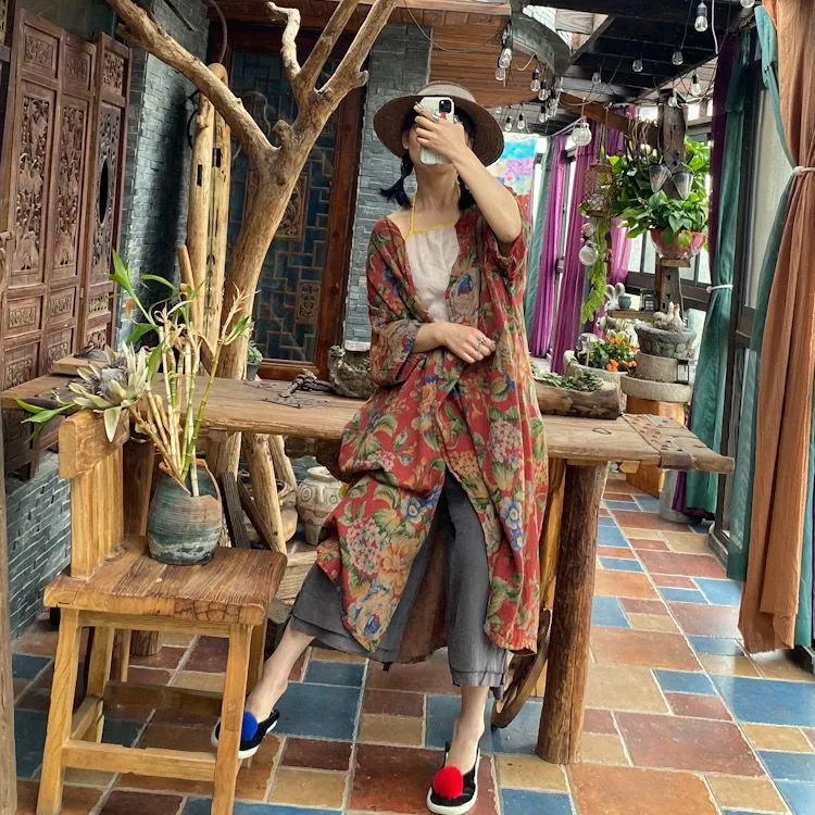 Ürün Adı: Vintage Bloom Kimono Ceket