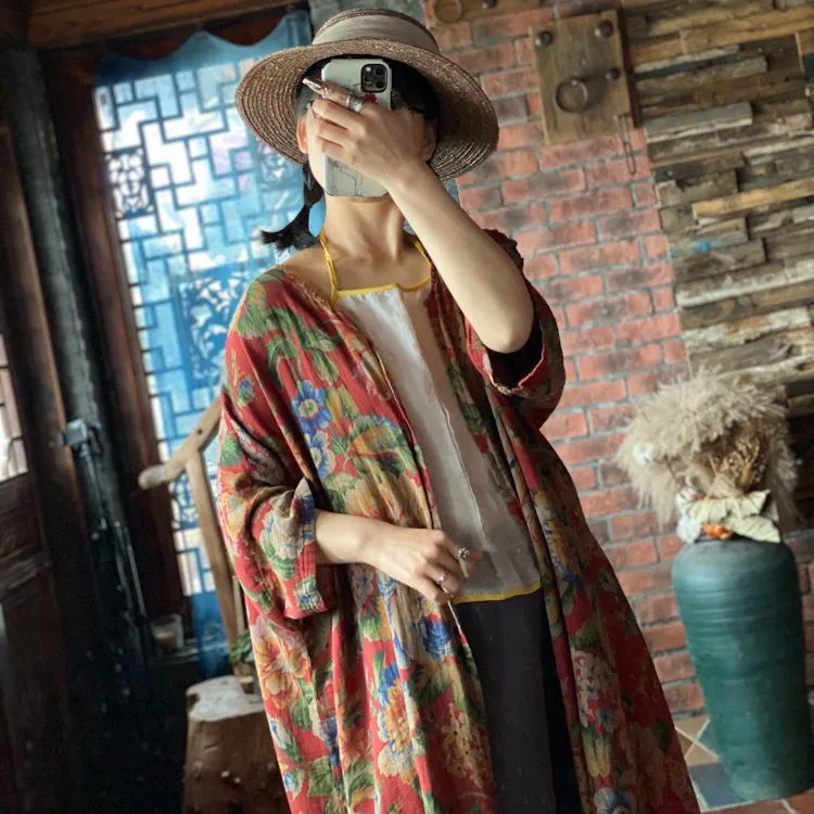 Ürün Adı: Vintage Bloom Kimono Ceket
