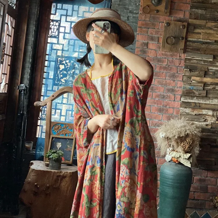 Ürün Adı: Vintage Bloom Kimono Ceket