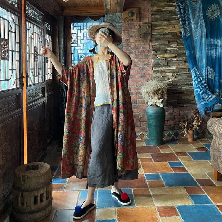 Ürün Adı: Vintage Bloom Kimono Ceket