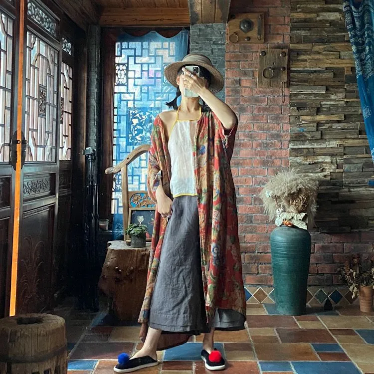 Ürün Adı: Vintage Bloom Kimono Ceket