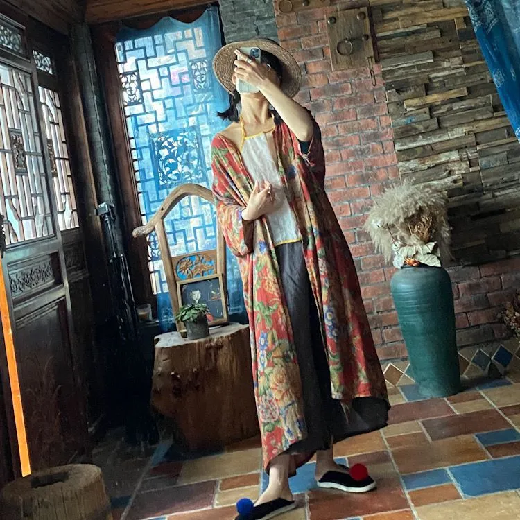 Ürün Adı: Vintage Bloom Kimono Ceket