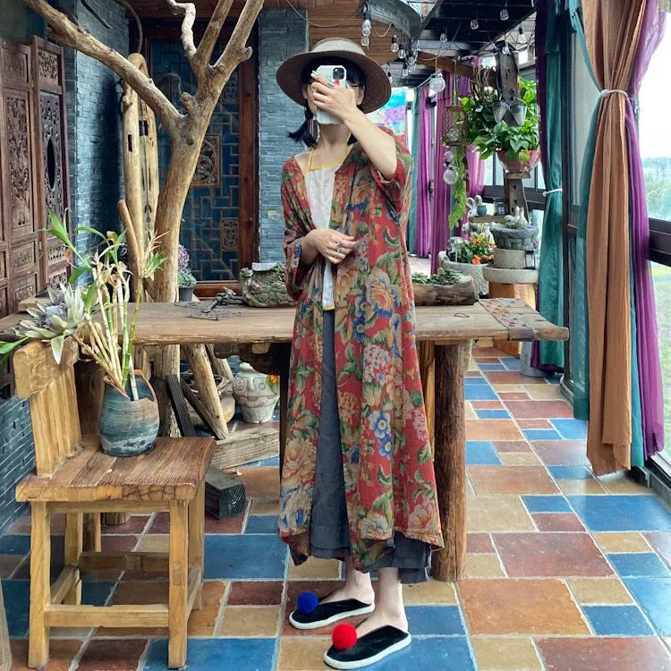 Ürün Adı: Vintage Bloom Kimono Ceket